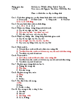 Đề kiểm tra   môn sinh 6- Tuần 16